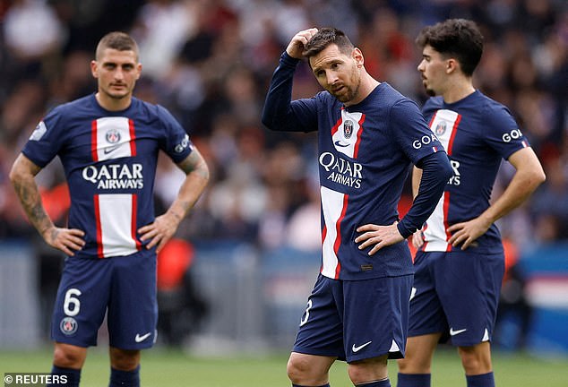 Messi jugó los 90 minutos completos de la pésima derrota del PSG por 3-1 ante el Lorient en el Parque de los Príncipes.
