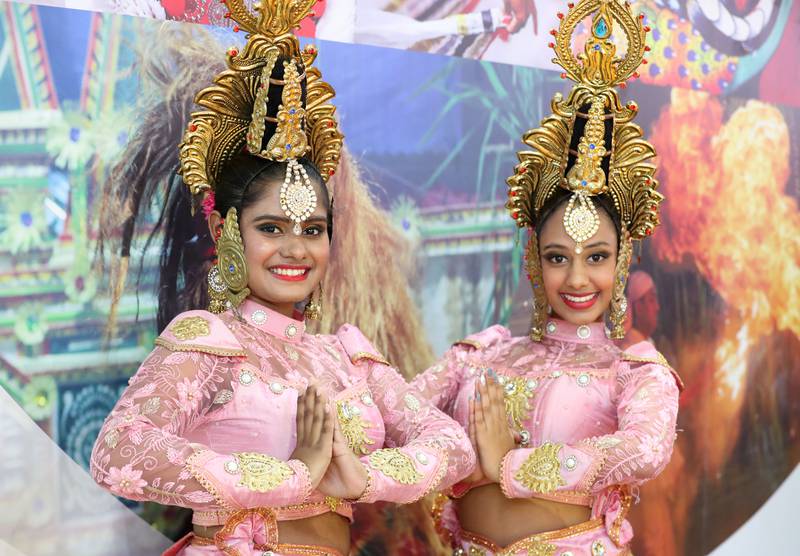 Vestido tradicional de Sri Lanka en el Arabian Travel Market.  Chris Whiteoak / El Nacional  