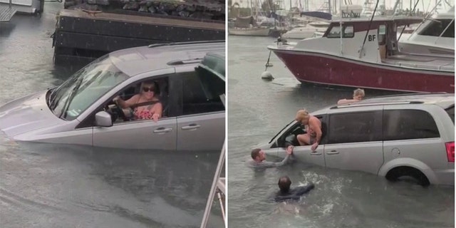 Los automovilistas de Hawái se salvan después de que los vehículos caen al agua