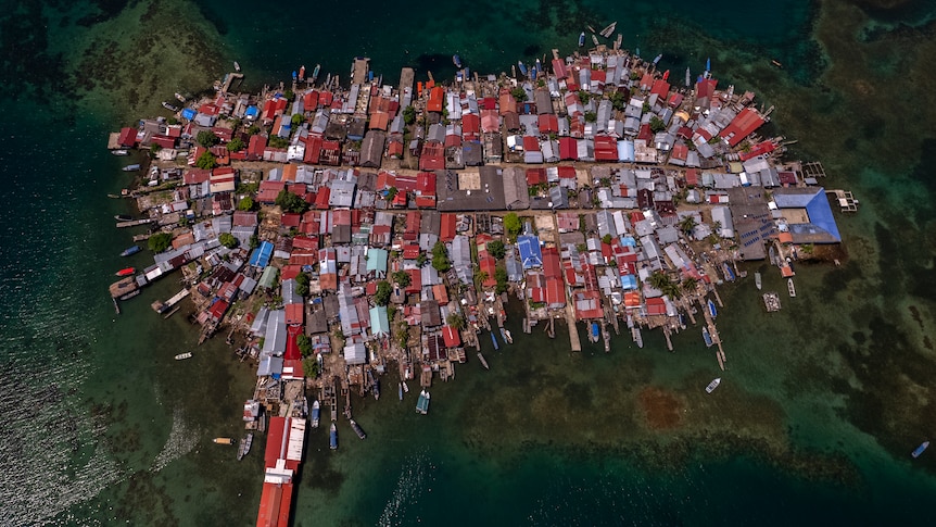 Bird's eye view of cramped island nation