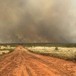 Un gran incendio forestal ha arrasado el centro de Australia cerca de una popular ciudad turística.
