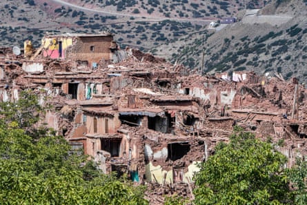 La aldea de Sidi Hossein, afectada por el terremoto, en las montañas del Alto Atlas en el centro de Marruecos.