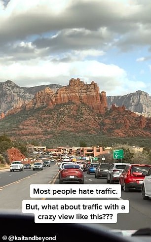 Kait Simek subió un clip a TikTok que muestra el tráfico en Sedona.