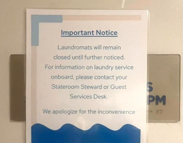 La lavandería del Grand Princess se cerró porque se temía que fuera un foco infeccioso.