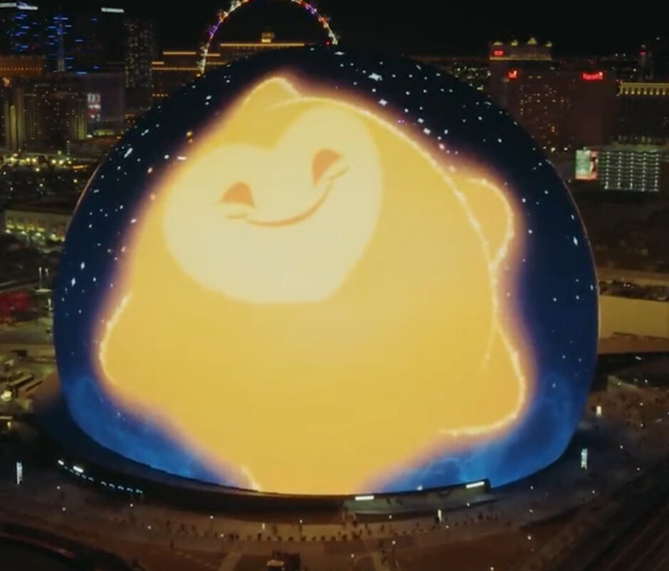 Anuncio de ‘Desire’ en el que la estrella juega en la esfera de Las Vegas.