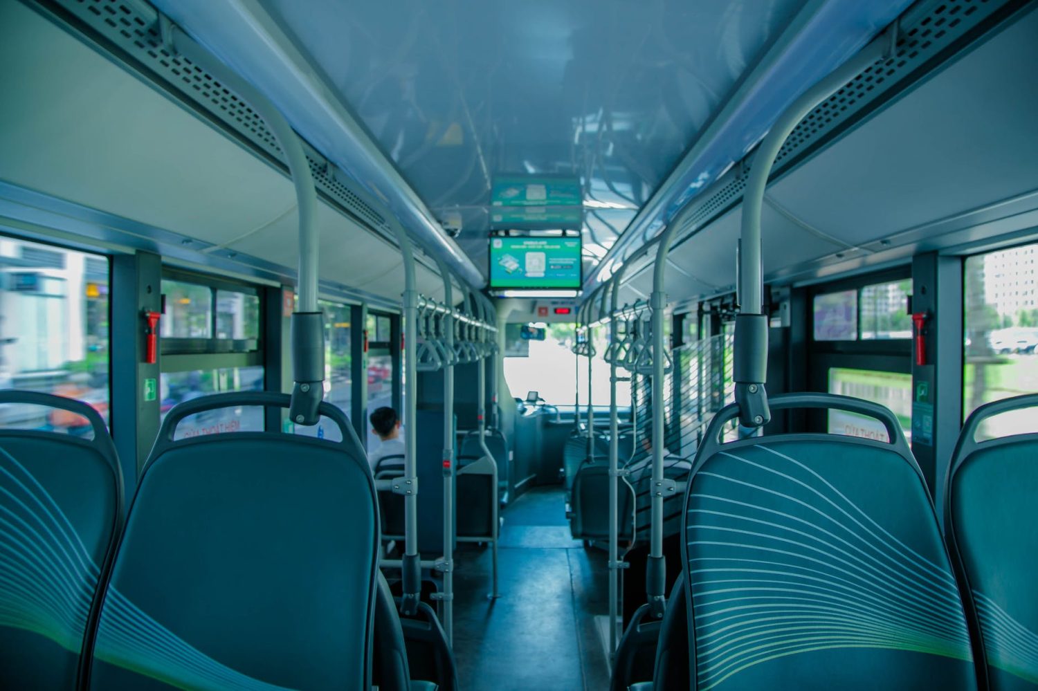 El interior del autobús.