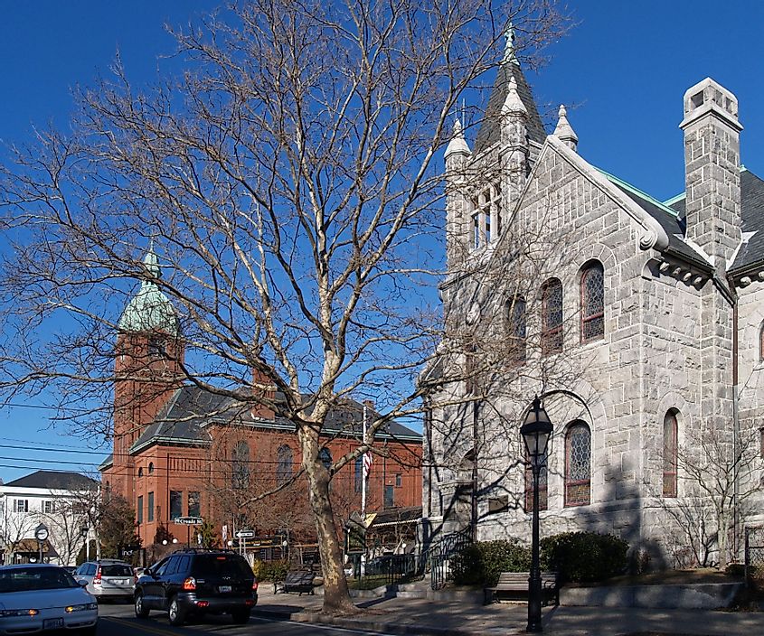 Calle principal en Warren, Rhode Island