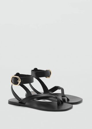 Sandalias con tira de cuero - Mujer