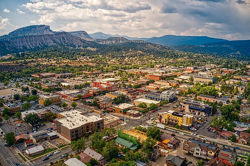 Vista aérea de Durango, Colorado.