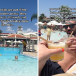 La alegría de una mujer al compartir un momento de vacaciones con sus dos hijos.