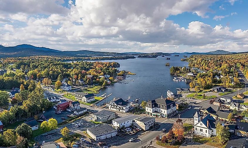 Vista aérea de Greenville, Maine.