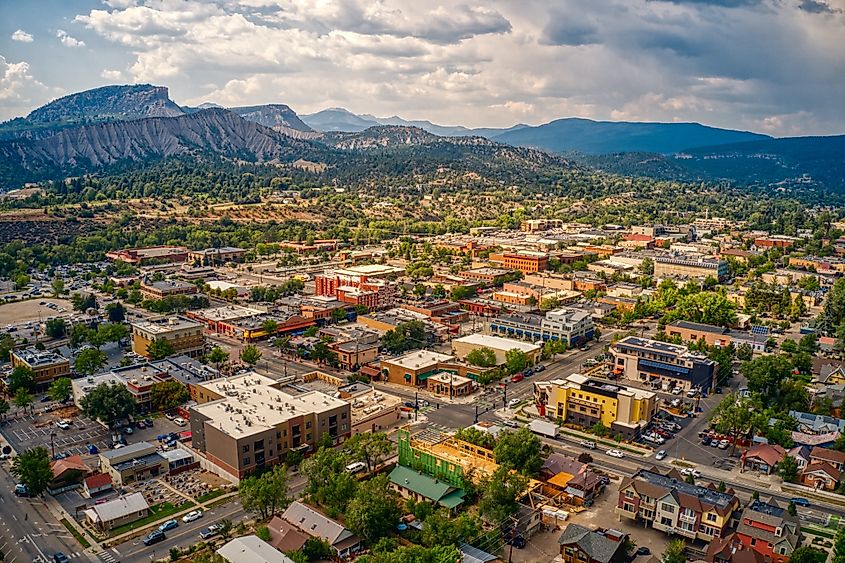 Vista aérea de Durango, Colorado.