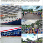 Carnival Magic llega al muelle de Jamaica con fuertes vientos.