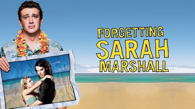 Arte del título de la película de playa Olvidando a Sarah Marshall.