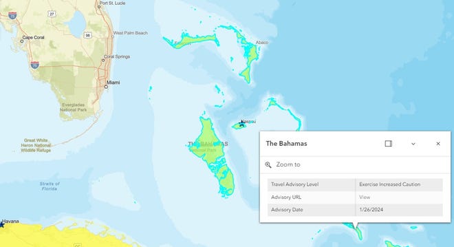 Bahamas bajo Alerta 2 Aviso de viaje hasta el 18 de julio de 2024.