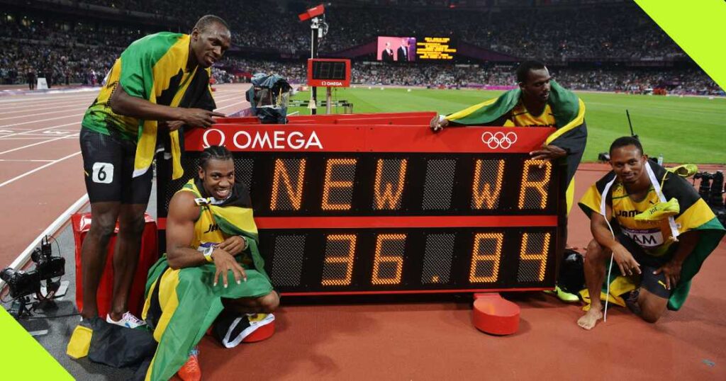 Cuando Usain Bolt y Jamaica dominan el campo para batir el récord mundial de relevos 4x100m