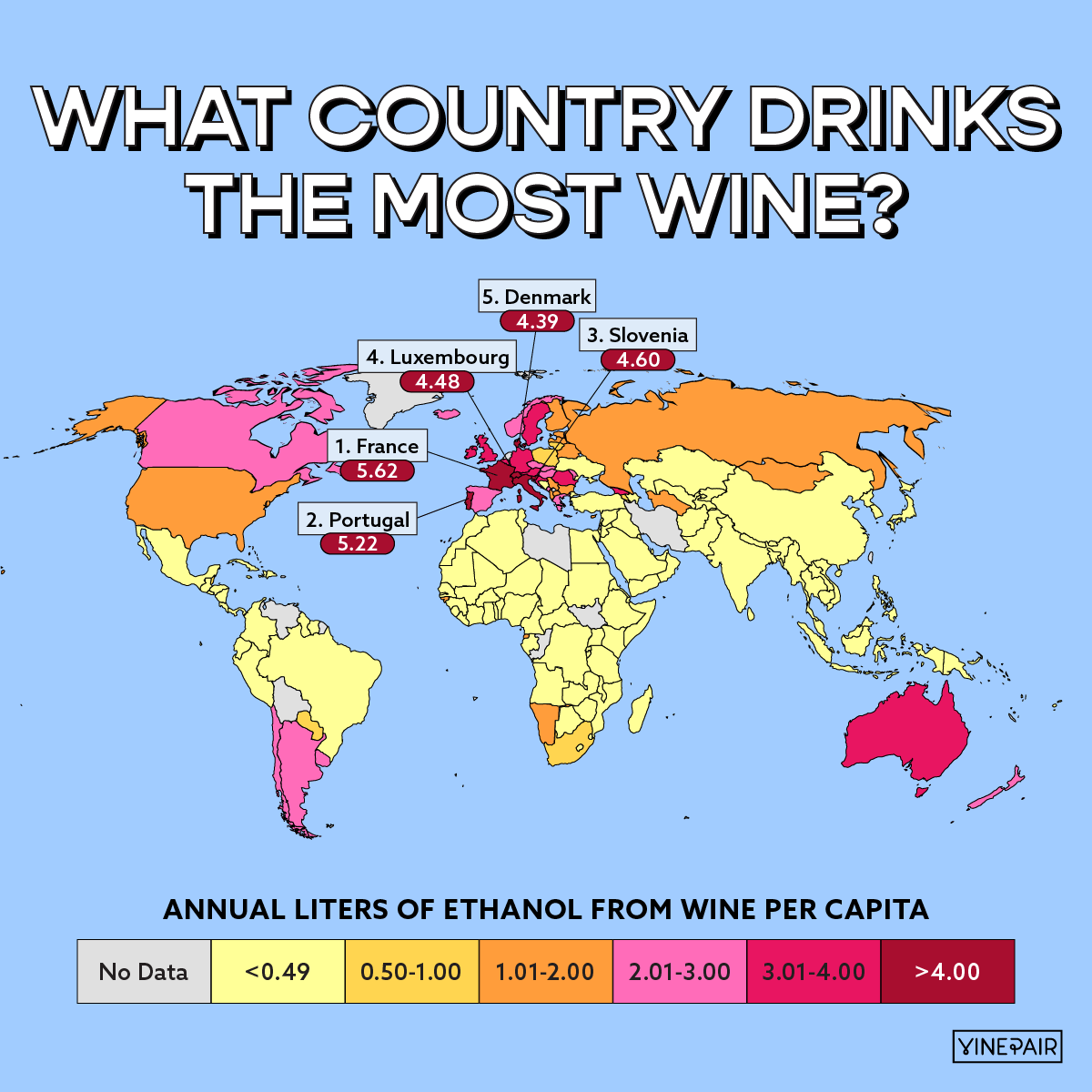 Países que beben más alcohol (MAP) 