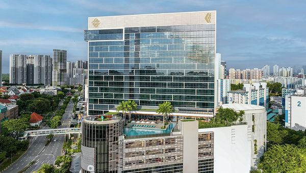 Vista aérea del Moments Hotel Alexandra, la propiedad insignia de Moments Hotels & Resorts en Singapur.