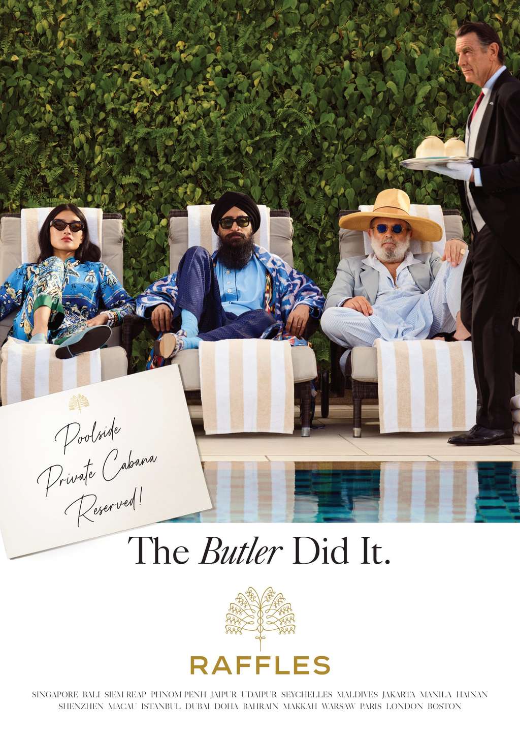 May Siew, Waris Ahluwalia, Robert Rabinsteiner y Tim Aston en Raffles Pool en Singapur - Fuente: Accor