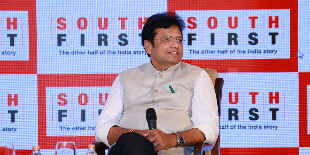 El ministro de TI de Telangana, Sridhar Babu, hablando en los Diálogos de Dakshin 2024. El ministro de TI de Telangana, Sridhar Babu, hablando en los Diálogos de Dakshin 2024.