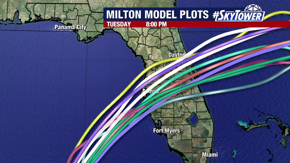 Los modelos muestran que el huracán Milton azotó la costa del Golfo de Florida el miércoles por la noche o la madrugada del jueves.