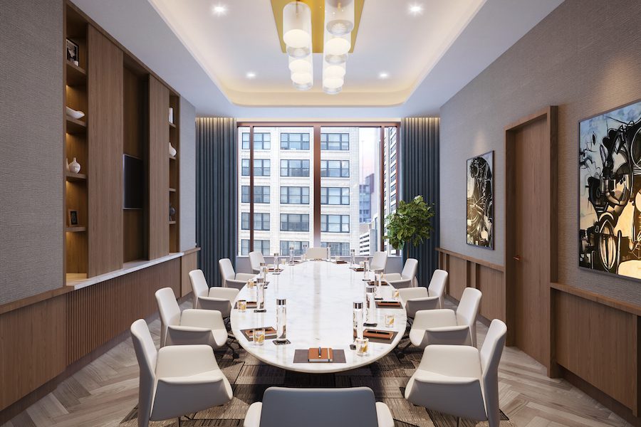 Mesa de espacio para eventos y reuniones del Intercontinental Indianápolis