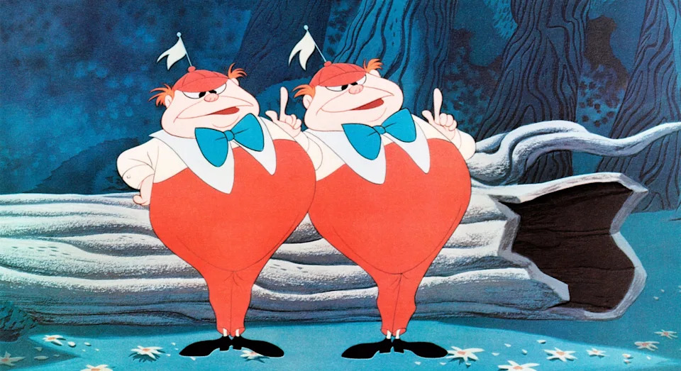 De tweedles "Alicia en el País de las Maravillas"