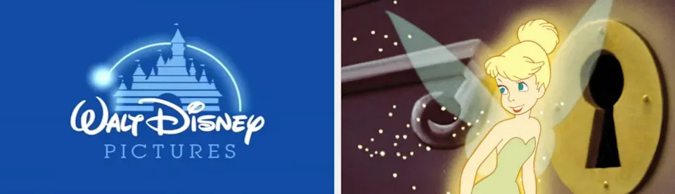Walt Disney ha fotografiado el logotipo, así como el Tinker Bull "Peter Pan"