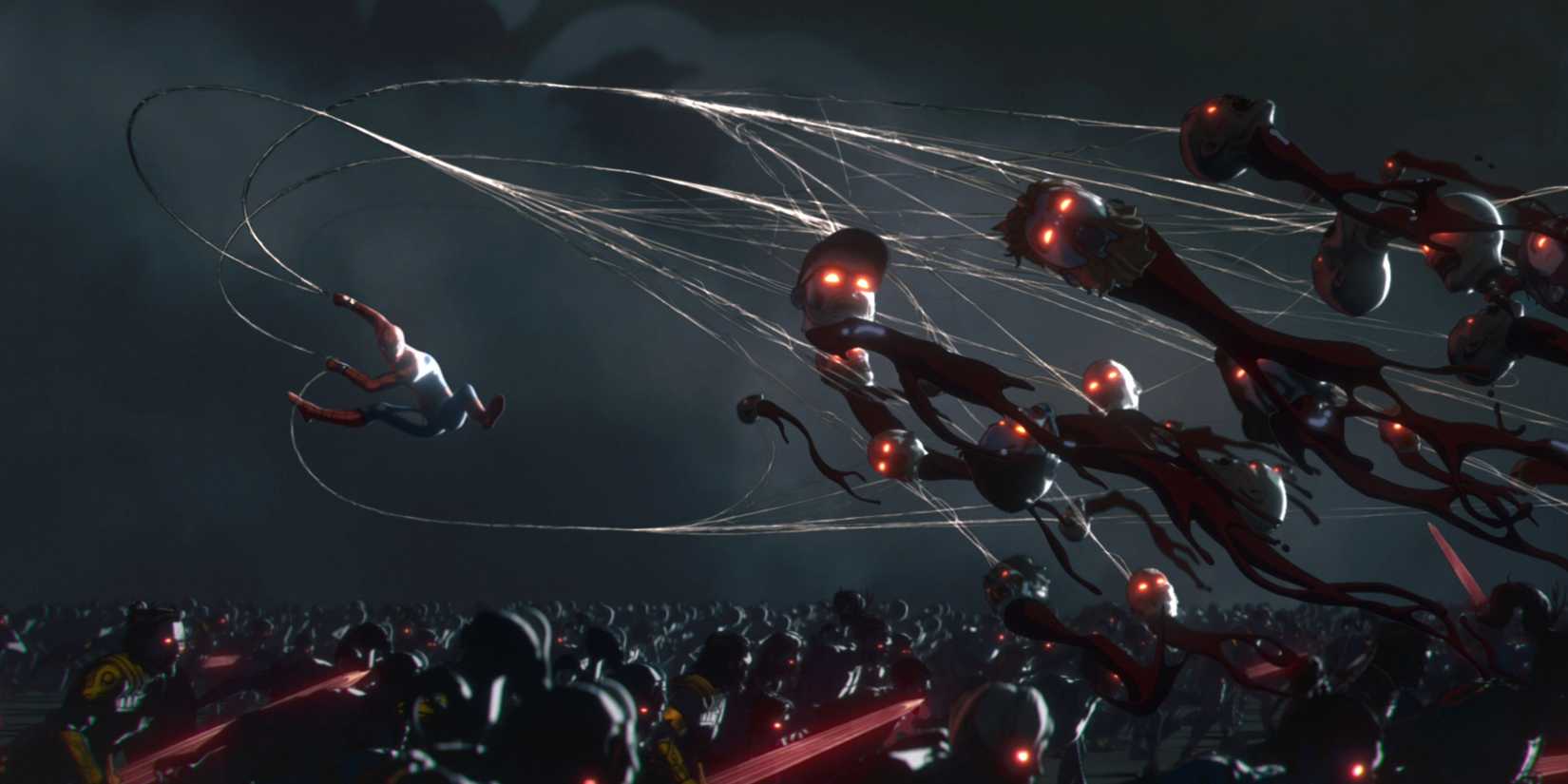 Spider -Man desconecta zombies con sus redes en zombis