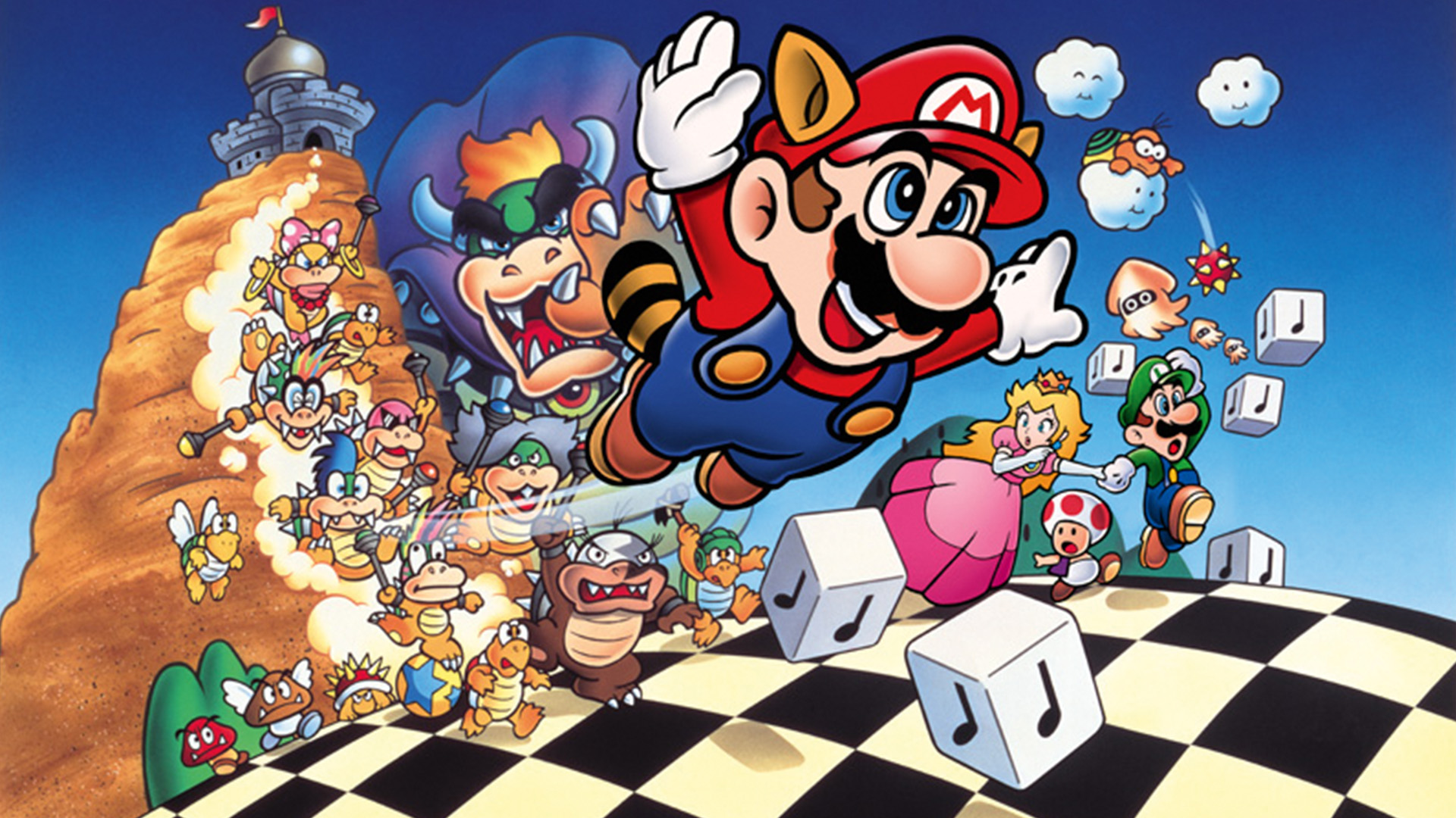 De Retro Gamer 252, Super Mario Bruce 3 Key Art Crop, que muestra a Mario como soplando en el aire como Bosor, y los carbones lo persiguieron.
