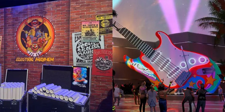 Publicidad y marca del tema musical con imágenes famosas