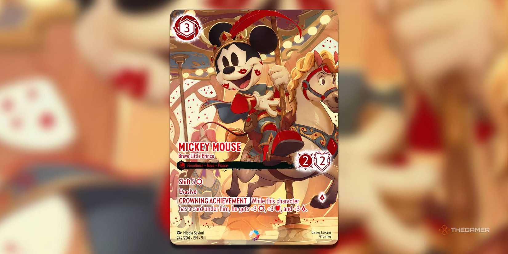 Mickey Mouse, valiente Tarjeta Little Prince Disney Lorkana.