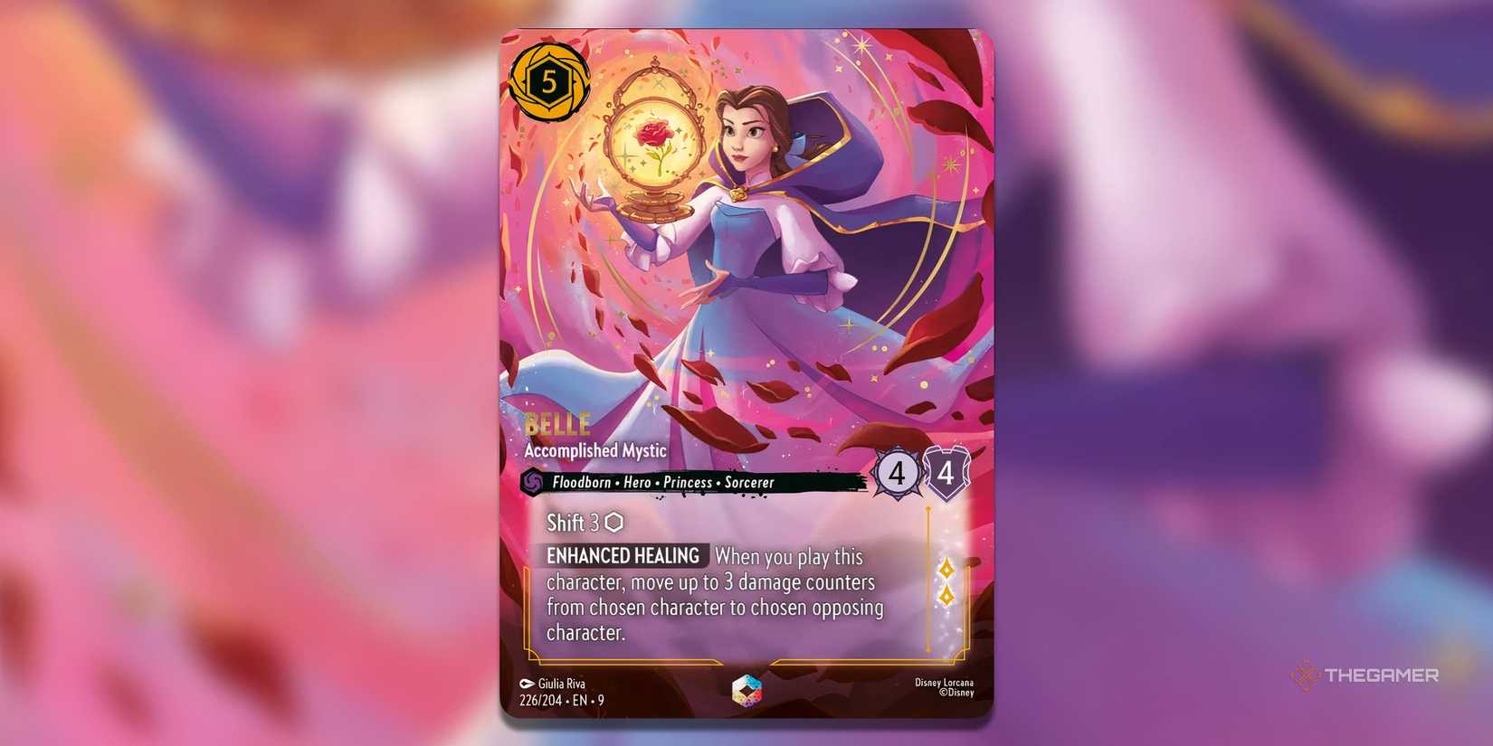 Belle, tarjeta completa de Disney Lorkana.