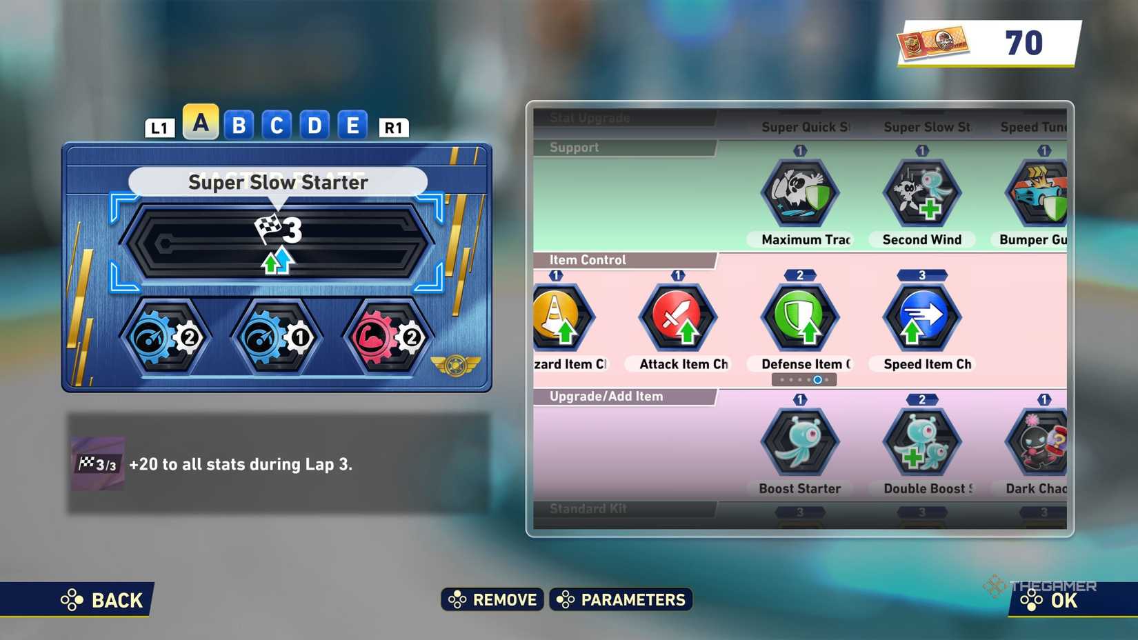 Personalización de la placa del gadget en Sonic Racing Cross Worlds.