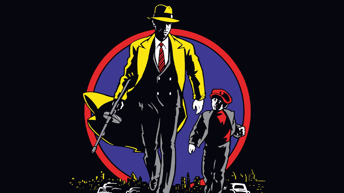 Una imagen promocional de Dick Tracy en la década de 1990. Dick Tracy y 