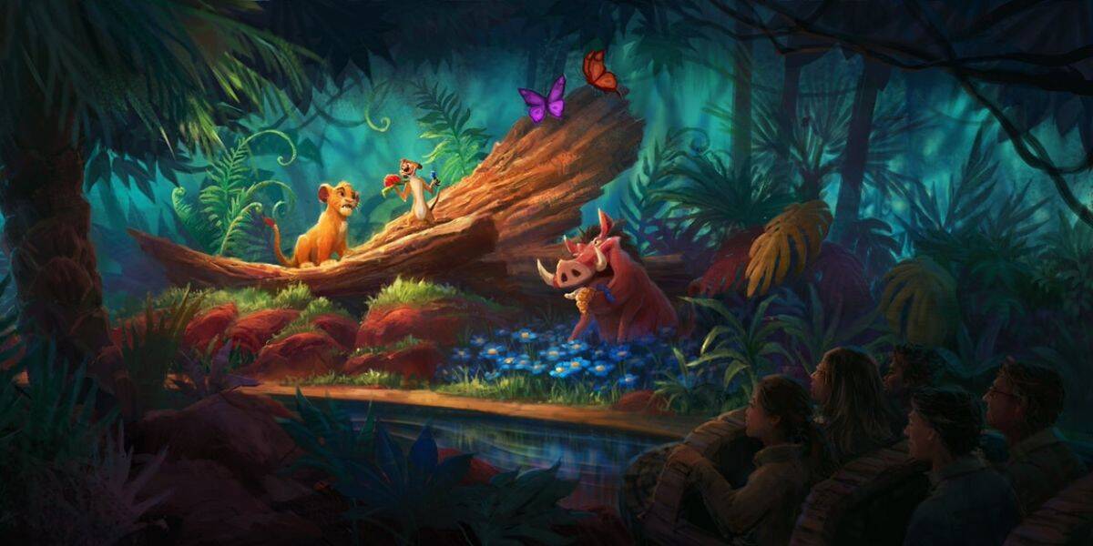 Arte conceptual para la atracción 'El Rey León' en Disney Adventure World en Disneyland Paris Resort