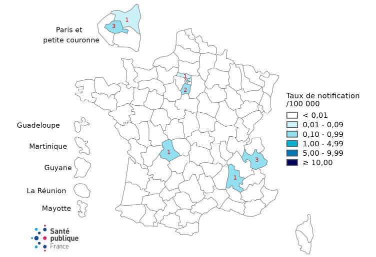 Sarampión en Francia: enero de 2026